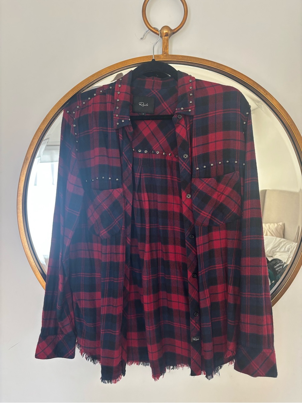 Rails Red and Navy Plaid Button-Up Shirt